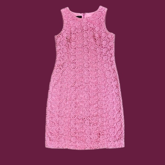 Talbots Dresses & Skirts - Talbots Lace Sleeveless Sheath Dress Pink Cotton Knee-length Size 6 Petite